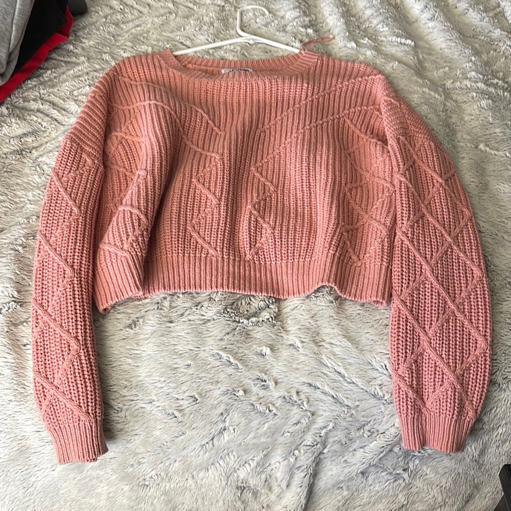 Peach Crop top sweater